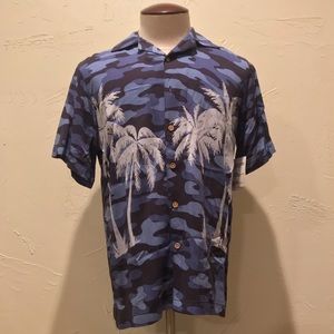 NWT Trunks Blue Camo Palm Tree Print Mens Medium